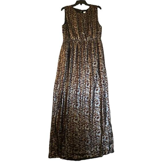Villa Clothes Women's Leopard Print Sleeveless Maxi Dress Size XL Scoop Neck - Picture 3 of 10